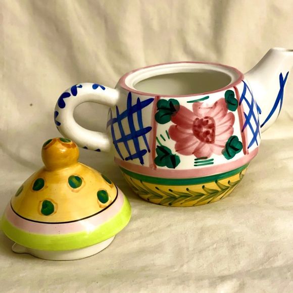 Bella Casa By Ganz Hand-painted Ceramic Teapot - Picture 3 of 5